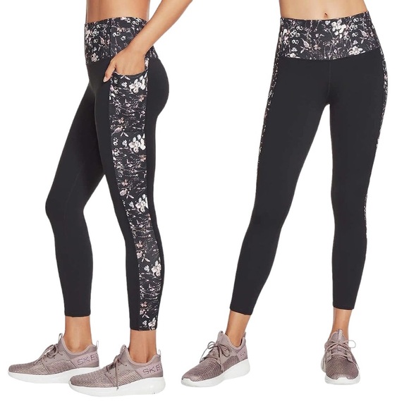 SKECHERS GO WALK High Waist 7/8 Tights - Floral - Picture 1 of 6